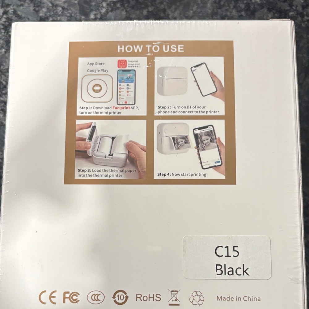 Portable Mini Printer - White with Gold Accent - Picture 2 of 4
